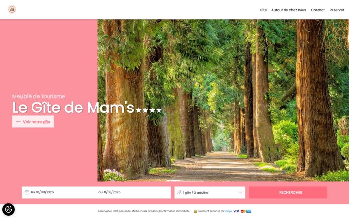 Screenshot of gitedemams.com