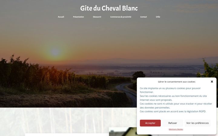 Screenshot of gitelechevalblanc.fr