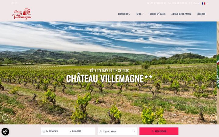 Screenshot of gites-chateau-villemagne.fr