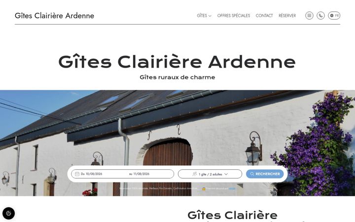 Screenshot of gites-clairiere-ardenne.be