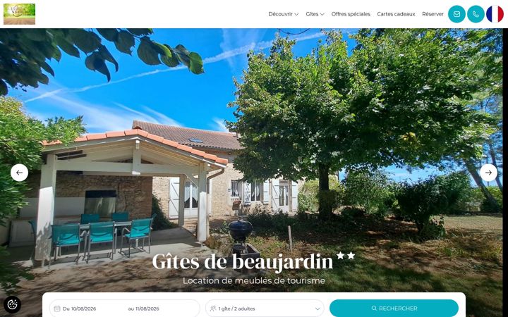 Screenshot of gites-de-beaujardin.fr
