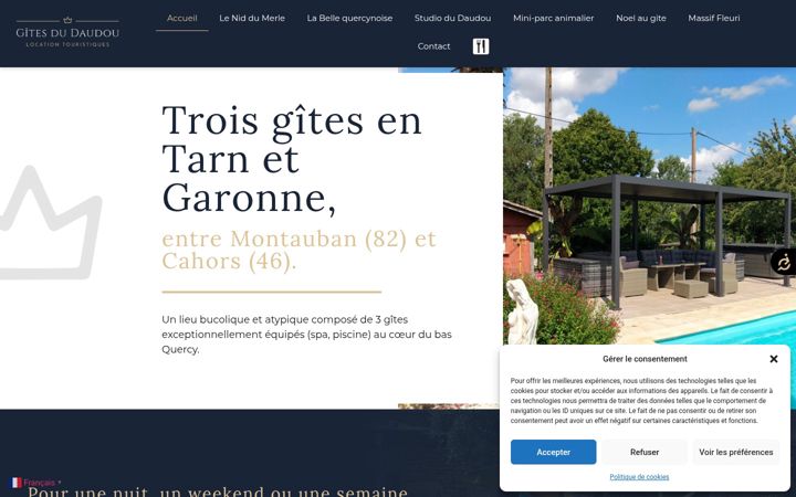 Screenshot of gites-du-daudou.fr