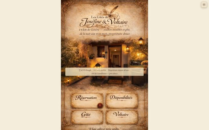 Screenshot of gites-josefine-voltaire.fr