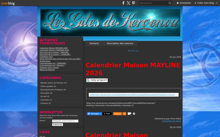 Screenshot of gites-kervenou.fr
