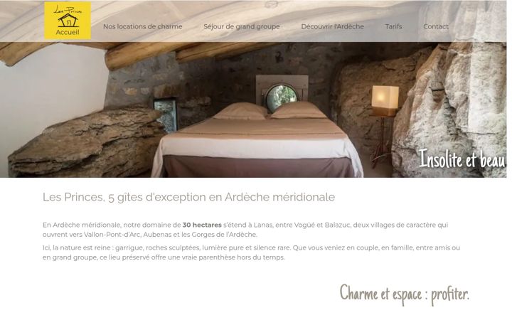 Screenshot of gites-les-princes.fr