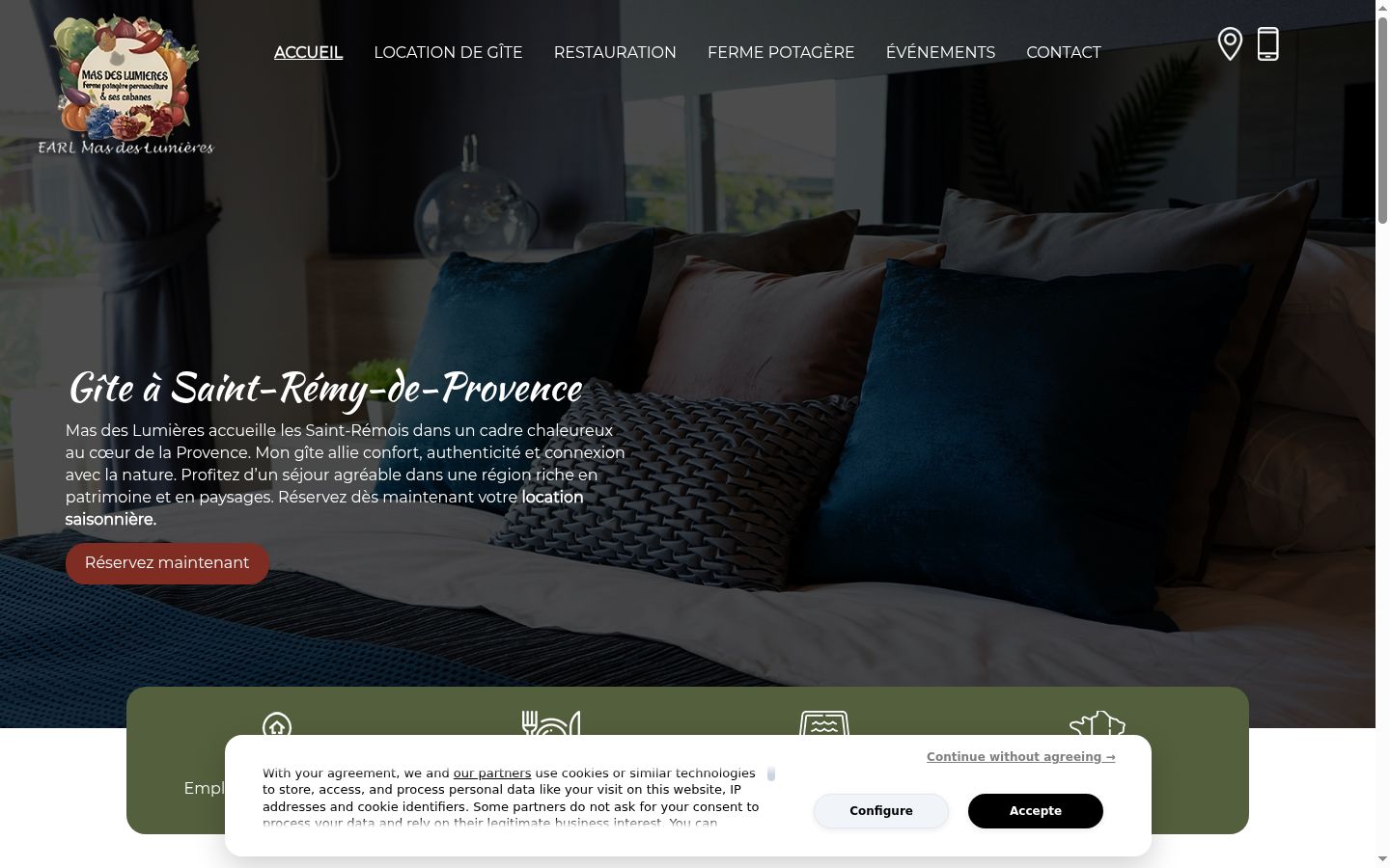 Screenshot of the consent banner shown before any interaction