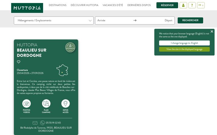 Screenshot of gites-riviera-limousine.com