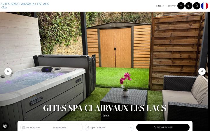 Screenshot of gites-spa-clairvauxleslacs.fr