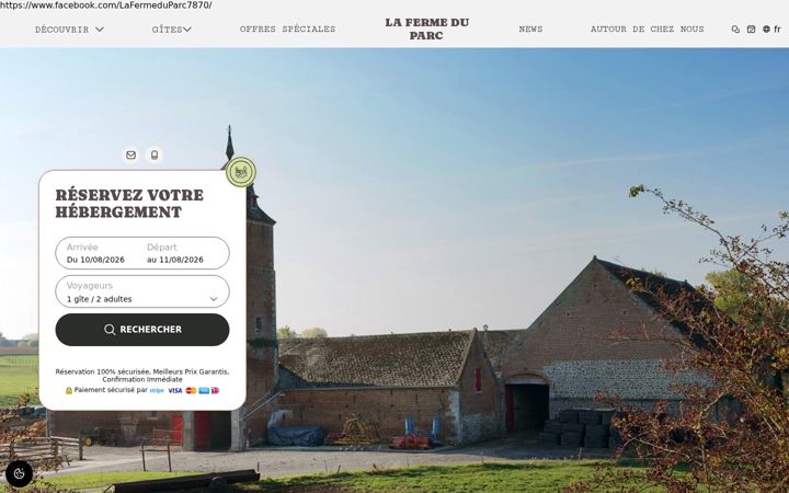 Screenshot of gitesalaferme.be