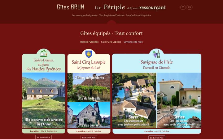 Screenshot of gitesbrun.fr