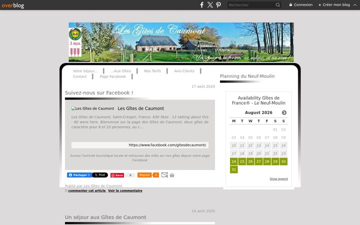 Screenshot of gitesdecaumont.eu