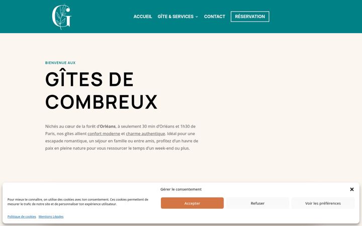 Screenshot of gitesdecombreux.com