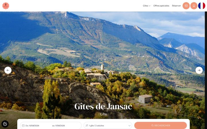 Screenshot of gitesdejansac.com