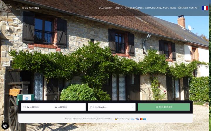 Screenshot of gitesdemontinazeau.com