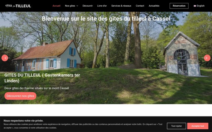 Screenshot of gitesdutilleul.com