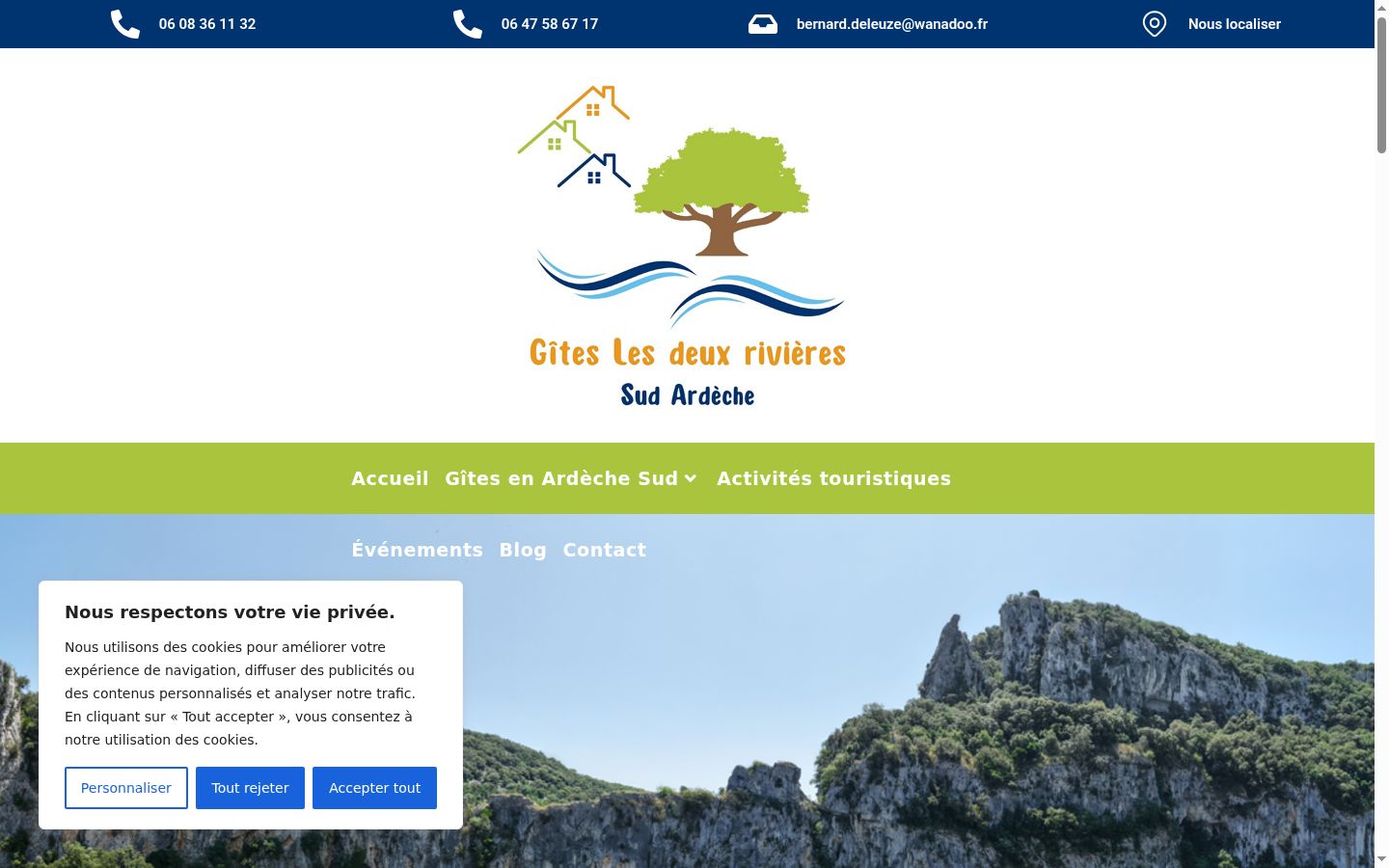 Screenshot of the consent banner shown before any interaction