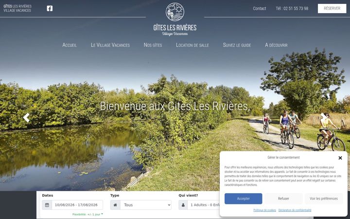 Screenshot of giteslesrivieres.com