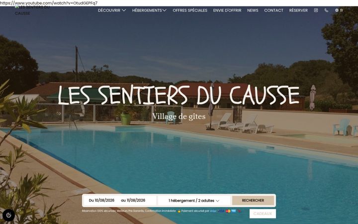 Screenshot of giteslessentiersducausse.fr