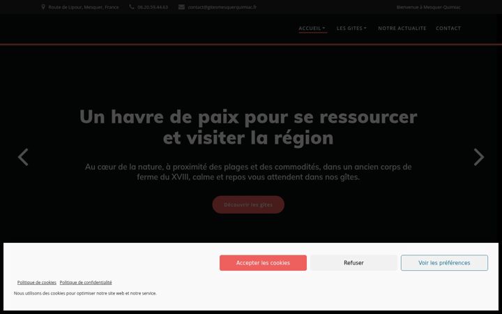 Screenshot of gitesmesquerquimiac.com