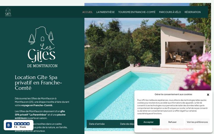 Screenshot of gitesmontfauconspa.fr