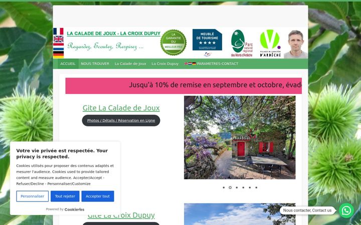 Screenshot of gitesud07.com