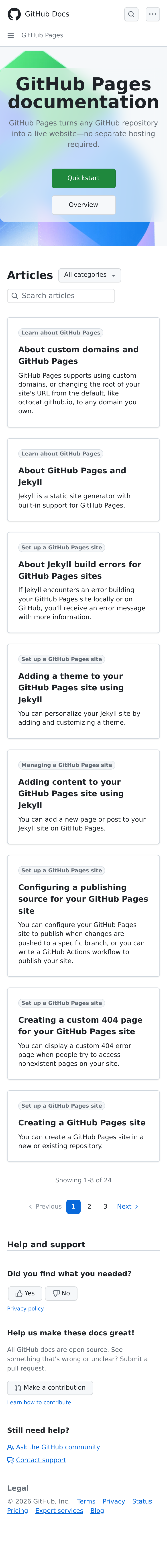 Mobile screenshot of github.io