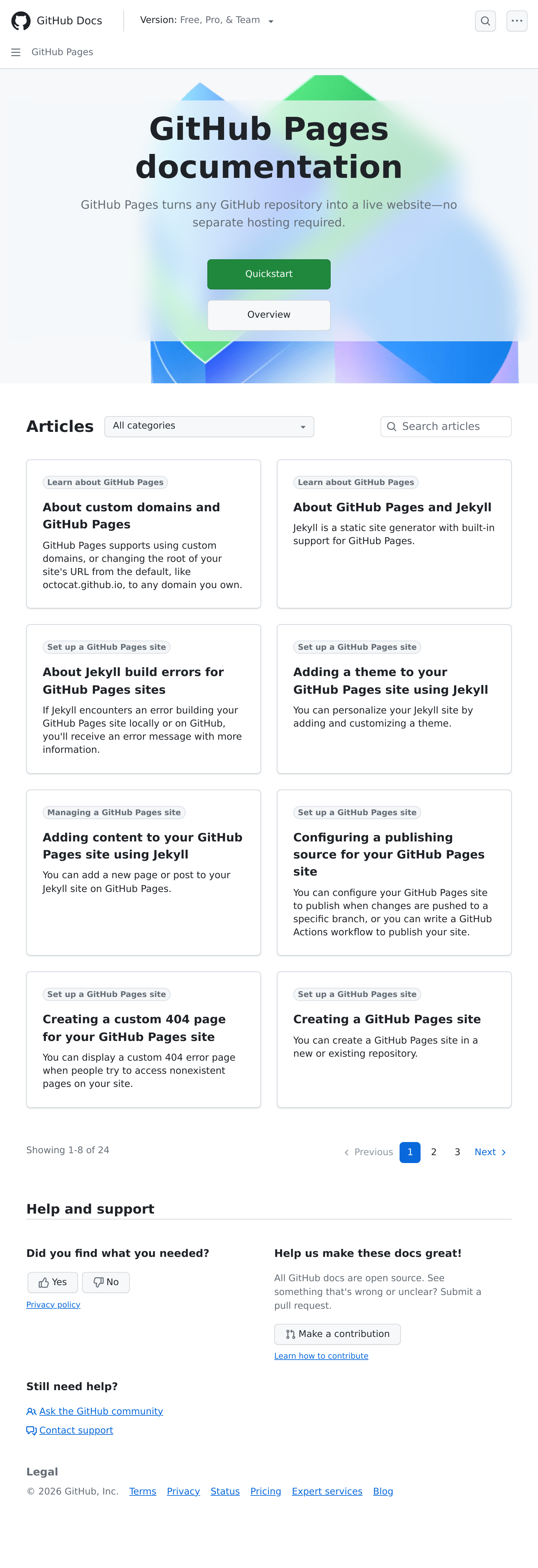 Tablet screenshot of github.io