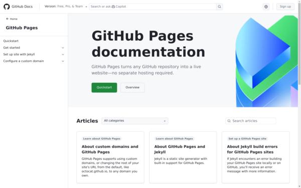 Screenshot of github.io