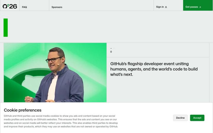 Screenshot of githubuniverse.com