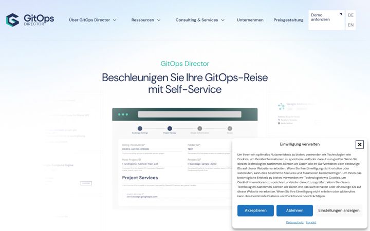 Screenshot of gitops-director.com