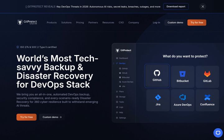 Screenshot of gitprotect.io
