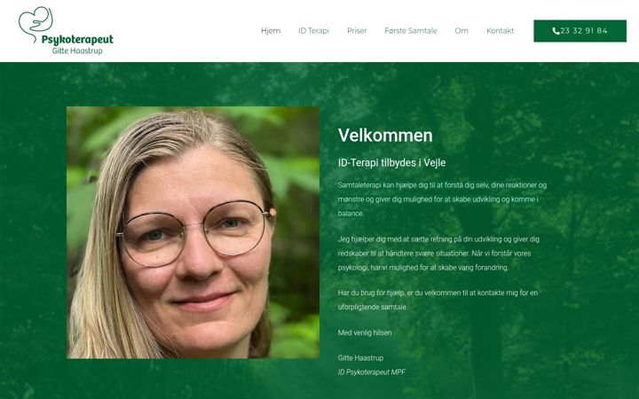 Screenshot of gittehaastrup.dk
