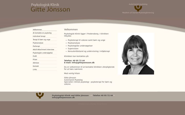 Screenshot of gittejoensson.dk