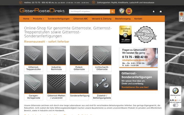 Screenshot of gitterroste-direkt.de