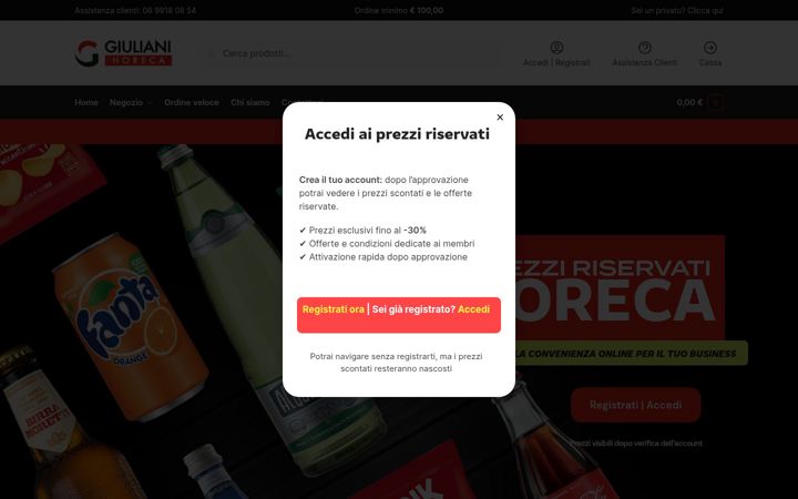 Screenshot of giulianihoreca.it