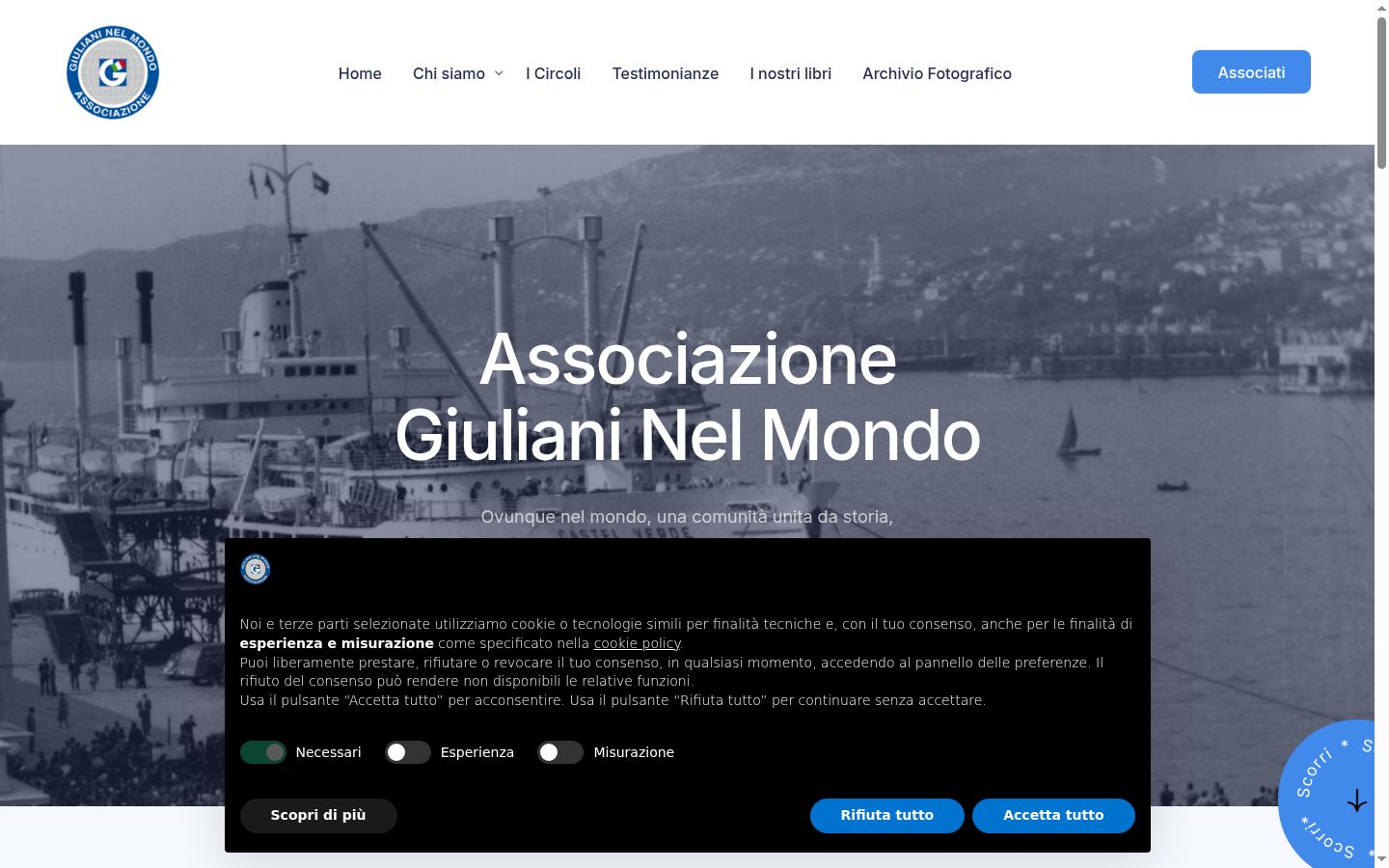 Screenshot of the consent banner shown before any interaction