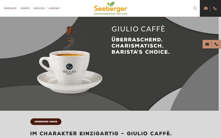 Screenshot of giulio-caffe.de