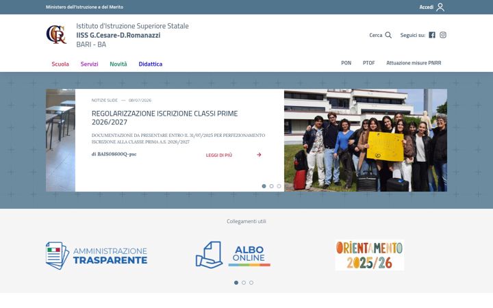 Screenshot of giuliocesareromanazzi.edu.it