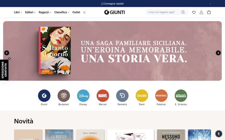 Screenshot of giunti.it