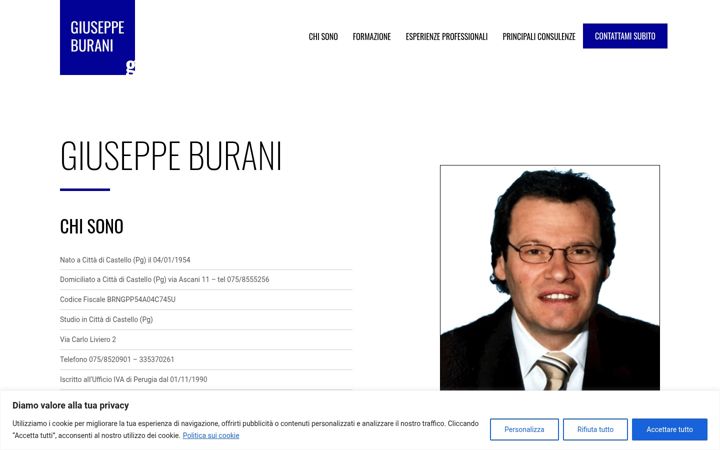 Screenshot of giuseppeburani.it