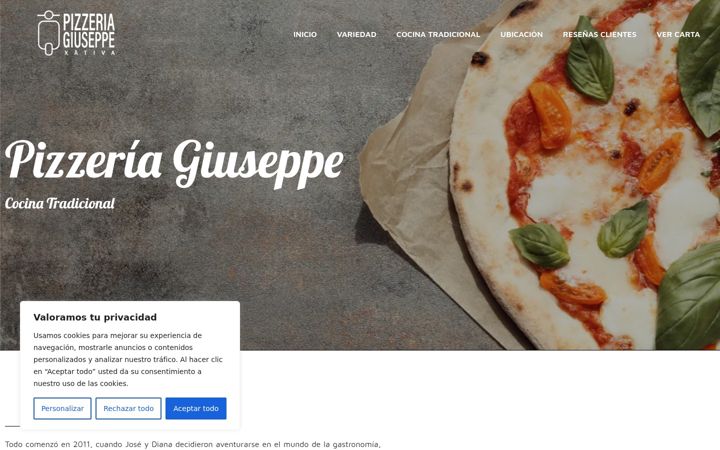 Screenshot of giuseppepizzeria.es