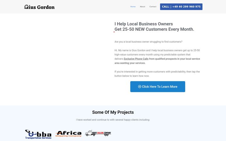 Screenshot of giusgordon.com