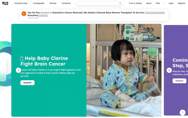 Screenshot of give.asia