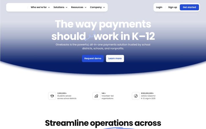 Screenshot of givebacks.com