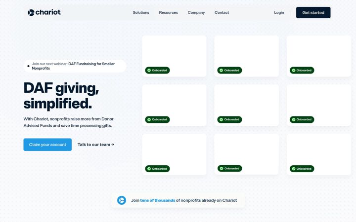 Screenshot of givechariot.com