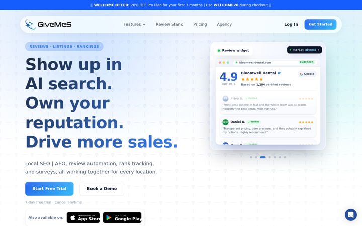 Screenshot of giveme5.ai