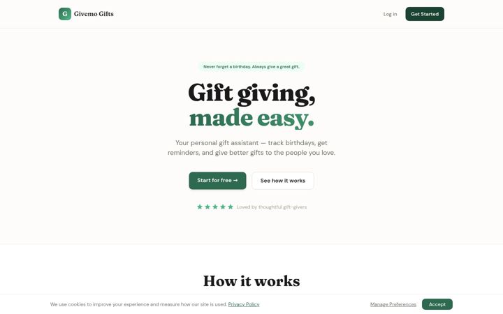 Screenshot of givemogifts.com