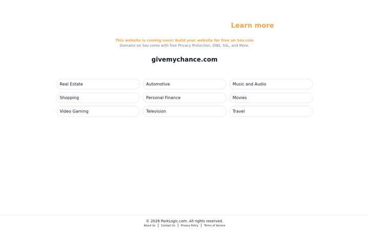 Screenshot of givemychance.com