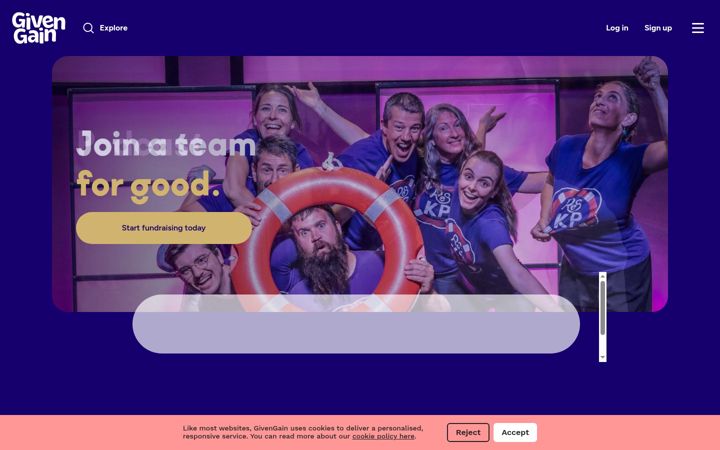 Screenshot of givengain.com