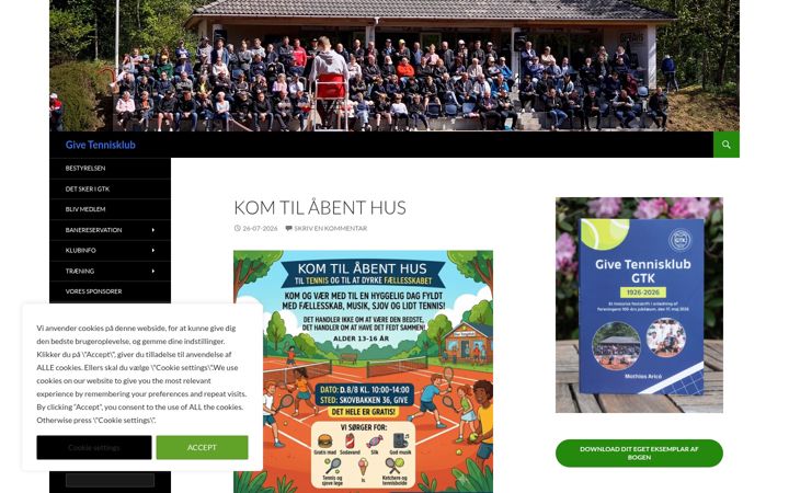 Screenshot of givetennis.dk
